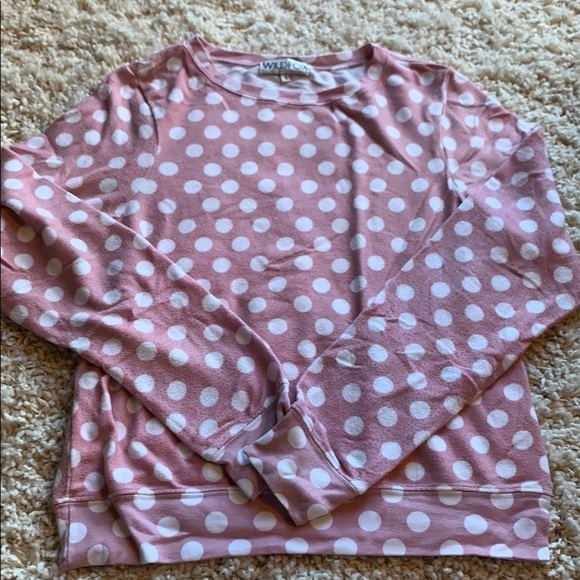 Wildfox Pink & White Polka Dot Jumper Sweater Sweatshirt Size Small - Picture 2 of 7